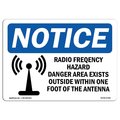 Signmission OSHA Notice Sign, 12" Height, 18" Width, Radio Frequency Hazard Danger Sign With Symbol, Landscape OS-NS-D-1218-L-17966